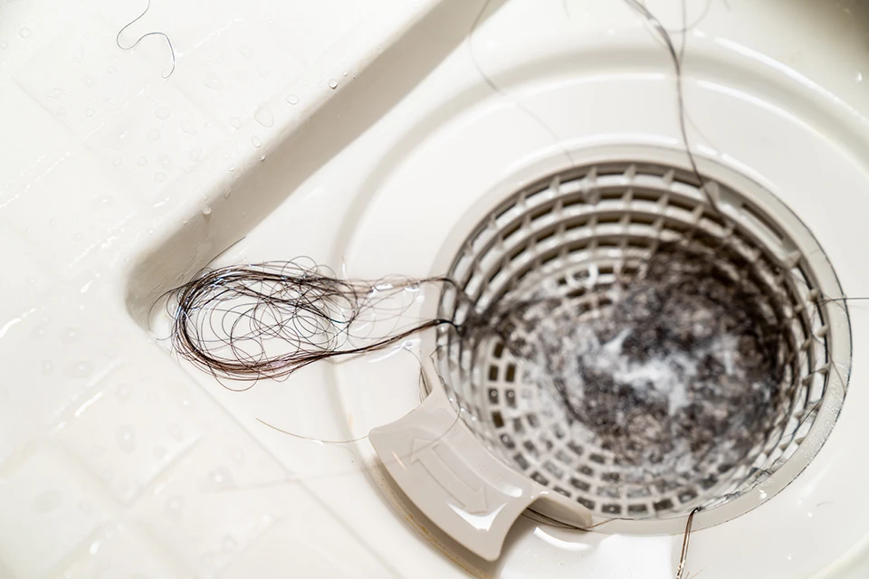 お風呂の排水溝に詰まったゴミ